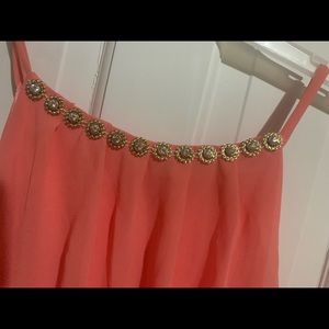 Chiffon peach short dress